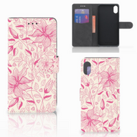 Apple iPhone Xs Max Hoesje Pink Flowers - thumbnail