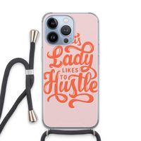 Hustle Lady: iPhone 13 Pro Transparant Hoesje met koord