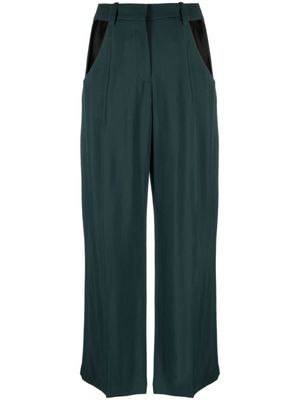 Mugler pantalon de tailleur ample à découpes - Vert