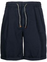 Brunello Cucinelli short chino à lien de resserrage - Bleu - thumbnail