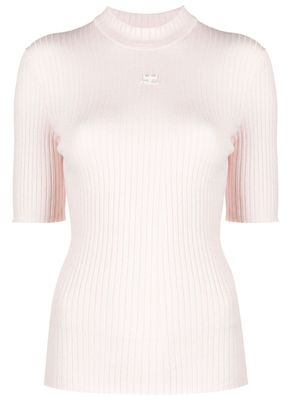 Courrèges pull à logo brodé - Rose