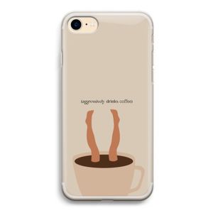Aggressively drinks coffee: iPhone 7 Transparant Hoesje