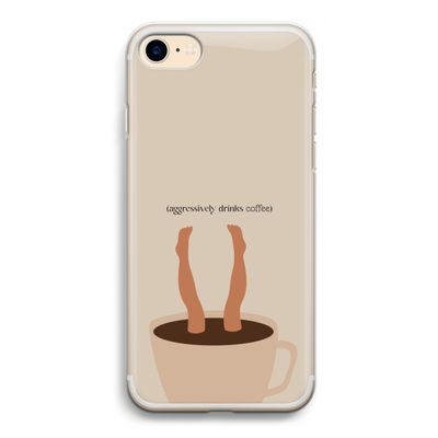 Aggressively drinks coffee: iPhone 7 Transparant Hoesje