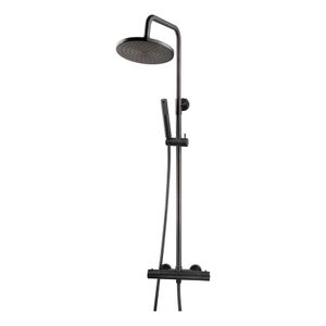 Regendouche set Wiesbaden Caral | Opbouw | Thermostaatkraan | 2-weg | Rond | Gunmetal PVD