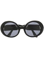 CHANEL Pre-Owned lunettes de soleil CC à monture ronde (années 1990) - Noir