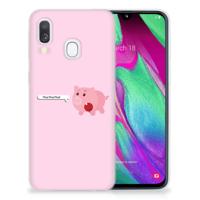 Samsung Galaxy A40 Telefoonhoesje met Naam Pig Mud