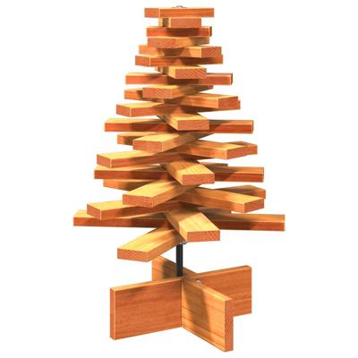 VidaXL Kerstdecoratie kerstboom 60 cm massief grenenhout wasbruin