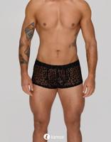 * NOIR handmade Leopard Flock heren short -H072