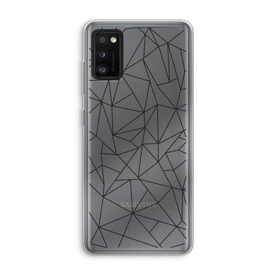 Geometrische lijnen zwart: Samsung Galaxy A41 Transparant Hoesje