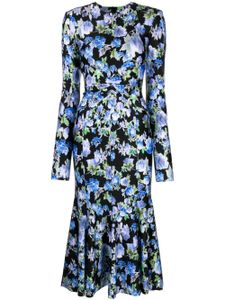 Philosophy Di Lorenzo Serafini robe longue froncée à fleurs - Bleu