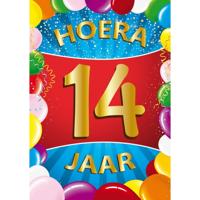 14 jaar verjaardag versiering poster - 59 x 84 cm - leeftijd feestartikelen