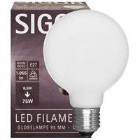 LED globe lamp 8.5W = 75W 1055 lumen dimbaar 125mm E27 opaal LED globe lamp 8.5W = 75W 1055 lumen dimbaar 125mm E27 opaal