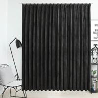 VidaXL Gordijn verduisterend met haken 290x245 cm fluweel antraciet