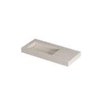 INK Pitch Wastafel keramische slab links met drain en front en side skirts 1 kraangat 100x45x9 Travertin mat