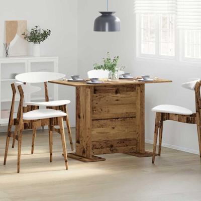 Eettafel 110x60x75 cm bewerkt hout oud houtkleurig