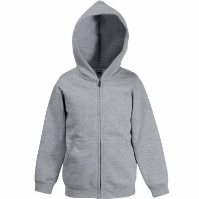 Fruit of the Loom vest met capuchon - grijs - voor kinderen - capuchonvest - katoen