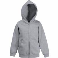 Fruit of the Loom vest met capuchon - grijs - voor kinderen - capuchonvest - katoen