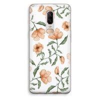 Peachy flowers: OnePlus 6 Transparant Hoesje