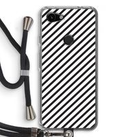 Strepen zwart-wit: Pixel 3a Transparant Hoesje met koord