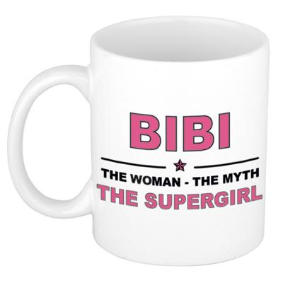 Bibi cadeau mok - Woman Myth Supergirl - naam koffiemok - 300 ml - collega - moederdag