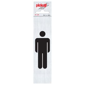 Symboolplaat Man 165x44mm rechthoek alulook,zelfklevend
