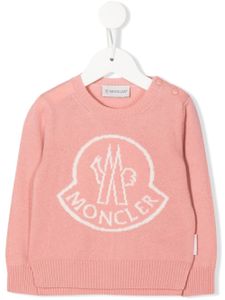 Moncler Enfant pull en maille à logo - Rose