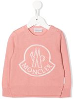 Moncler Enfant pull en maille à logo - Rose - thumbnail