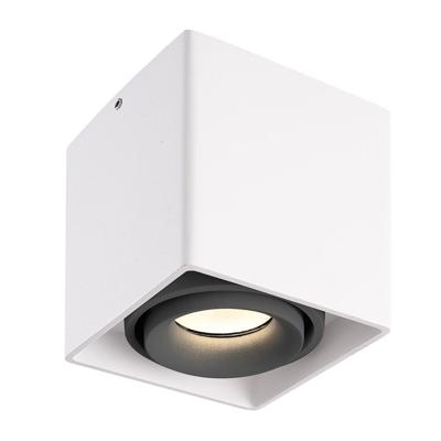Dimbare LED Opbouwspot plafond Esto - Wit met grijze afdekring - IP20 - kantelbaar - excl. GU10 lichtbron - voor droge ruimtes Dimbare LED Opbouwspot plafond Esto - Wit met grijze afdekring - IP20 - kantelbaar - excl. GU10 lichtbron - voor droge ruimtes