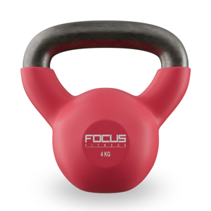 Kettlebell - Focus Fitness Vinyl - 4 kg - Roze