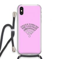 Home Is Where The Wifi Is: iPhone XS Transparant Hoesje met koord