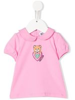 Moschino Kids polo à logo pailleté - Rose