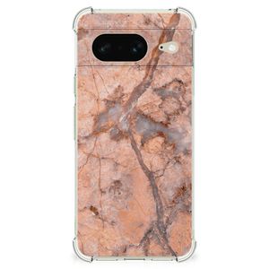 Google Pixel 8 Anti-Shock Hoesje Marmer Oranje