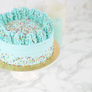 Blue Sprinkle Birthday Cake