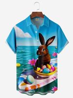 Easter Bunny Chest Pocket Short Sleeve Shirt - thumbnail
