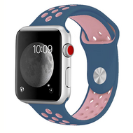 Sportbandje - Maat: S/M - Blauw + Roze - Geschikt voor Apple Watch 38mm / 40mm / 41mm - thumbnail