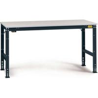 Manuflex LU4008.7016 ESD ESD-werktafel universele standaard achtergrond tafel met melamine schijf, bxdxh = 1000 x 600 x 763-873 mm Antraciet