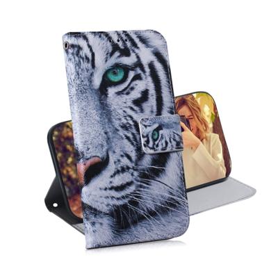 Tiger patroon gekleurde tekening horizontale Flip lederen case voor Galaxy A70 met houder & card slots & portemonnee
