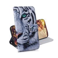 Tiger patroon gekleurde tekening horizontale Flip lederen case voor Galaxy A70 met houder & card slots & portemonnee