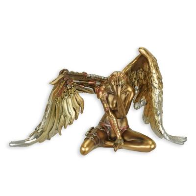 A RESIN STEAMPUNK FIGURINE OF AN ANGEL