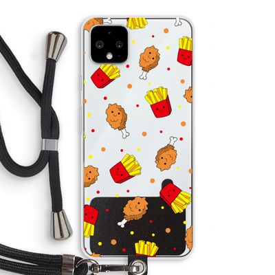 Chicken 'n Fries: Pixel 4 XL Transparant Hoesje met koord