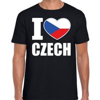 I love Czech t-shirt Tsjechie zwart voor heren - thumbnail