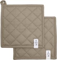 EM Kitchen Pannenlappen Taupe 20 x 20 cm - Set van 2 EM Kitchen Pannenlappen Taupe 20 x 20 cm - Set van 2