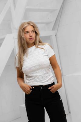 Guess 4G-Logo T-Shirt Dames Wit - Maat S - Kleur: Wit | Soccerfanshop