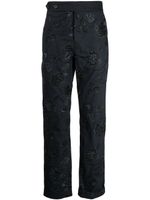 ERDEM pantalon Samuel à fleurs brodées - Bleu - thumbnail