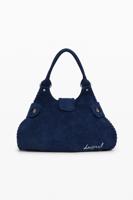 Kleine gevlochten leren tas - BLUE - U