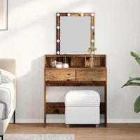 Kaptafel met lade Oud Hout 80 x 41 x 144,5 cm Bewerkt hout
