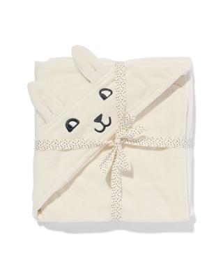 HEMA Baby Badcape 80x80cm Beertje (wit)