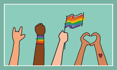 Moderne vinyl tapijt Gay pride-krabbelstijl
