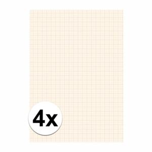 A4 papier met millimeter blokken - 4x - 25 vellen - 80 gram - blokjes papier