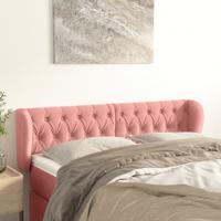 Hoofdbord met randen 147x23x78/88 cm fluweel roze Hoofdbord met randen 147x23x78/88 cm fluweel roze